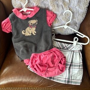 Gray Dog Sweater with Pink Bow